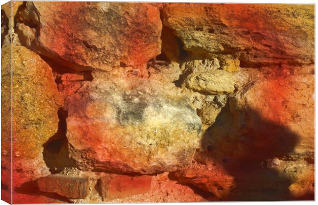 Study of stone textures on a Roman wall Canvas Print by Jose Manuel Espigares Garc