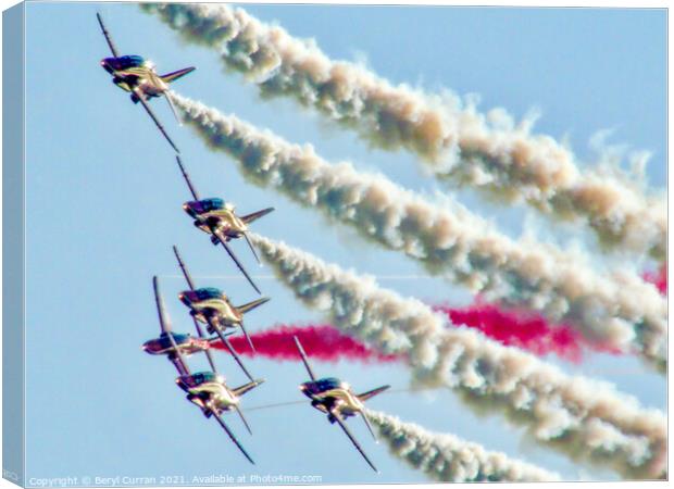 Spectacular Red Arrows Display Canvas Print by Beryl Curran