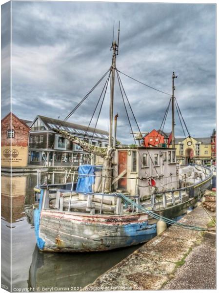 Fishing boat Exeter quayside  Canvas Print by Beryl Curran