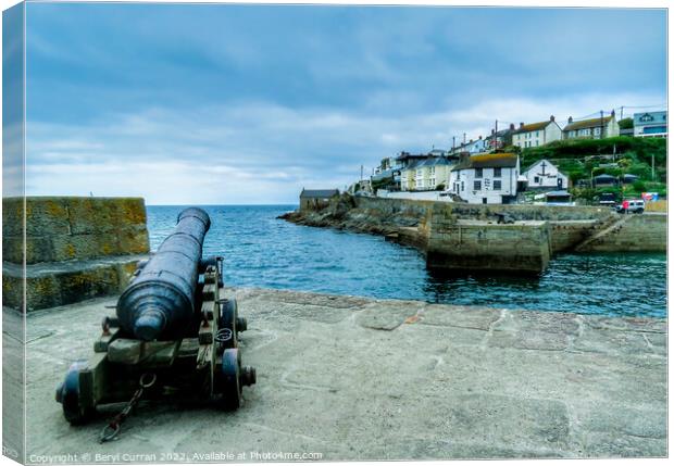 The Mighty Cannons of Porthleven Canvas Print by Beryl Curran