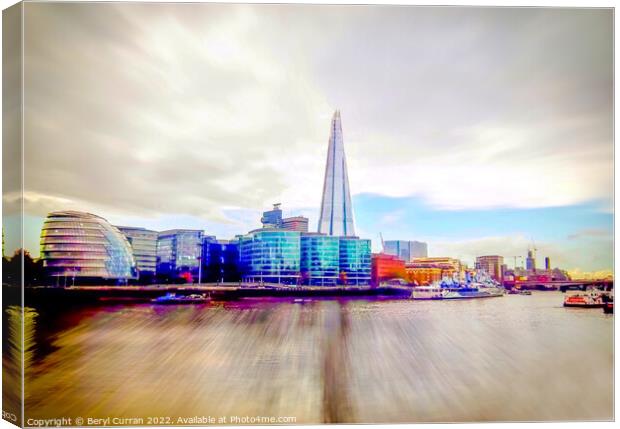 Vibrant London Skyline Canvas Print by Beryl Curran