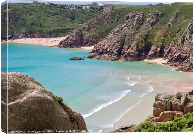 Serene Beauty of Porthcurno and Pedn Vounder Canvas Print by Beryl Curran
