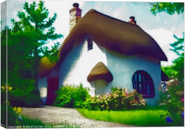 Enchanting Thatched Cottage Canvas Print by Beryl Curran