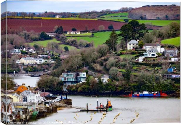 A View across the River Fowey Canvas Print by Beryl Curran