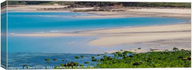 Sennen Cove panoramic  Canvas Print by Beryl Curran