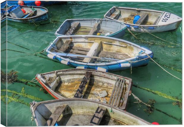 Boats in the harbour. St Ives Canvas Print by Beryl Curran