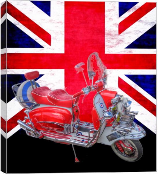 Red Lambretta. We Are The Mods. Canvas Print by Beryl Curran