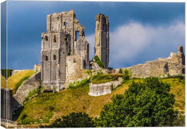 Corfe Castle Dorset Canvas Print by Beryl Curran