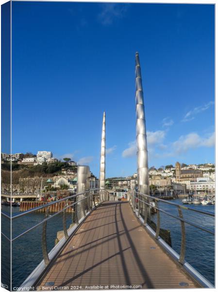 Torquay Harbour Bridge Canvas Print by Beryl Curran