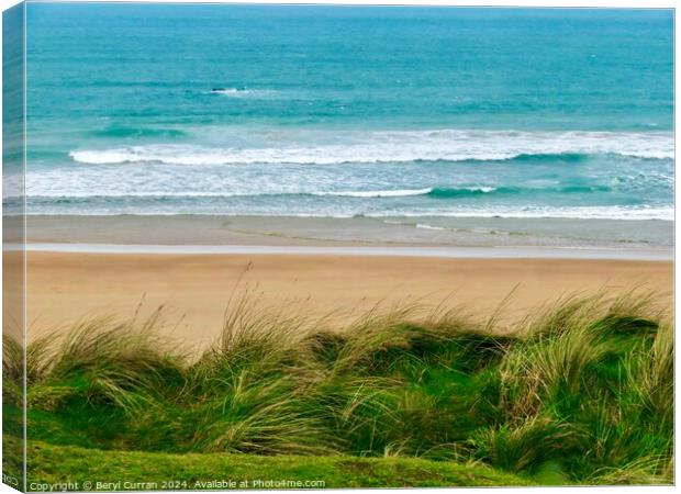  Hayle Beach Cornish Coast  Canvas Print by Beryl Curran