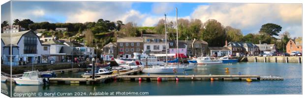 A panoramic view of Padstow Harbour  Canvas Print by Beryl Curran