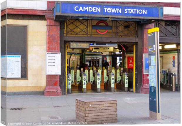 Camden Town Tube Station  Canvas Print by Beryl Curran