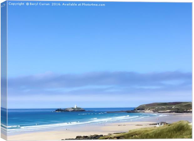 Godrevy Lighthouse  Canvas Print by Beryl Curran