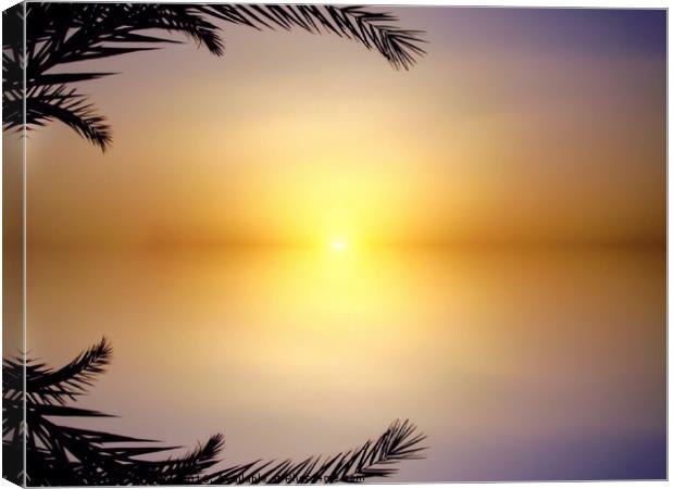 Tranquil Paradise at Sunrise Canvas Print by Beryl Curran