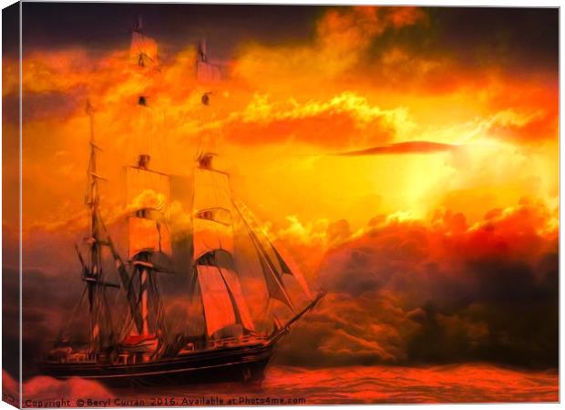 Mystical Tall Ship Canvas Print by Beryl Curran