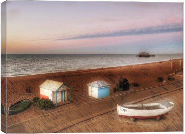 Brighton beach Canvas Print by Beryl Curran
