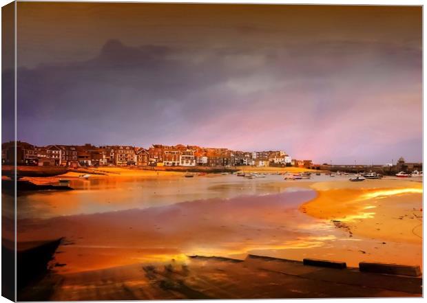 Glowing Autumnal St Ives Canvas Print by Beryl Curran
