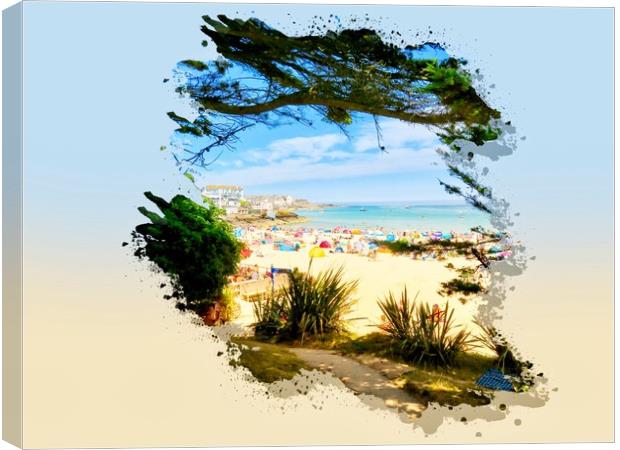 Serenity of Porthminster Beach Canvas Print by Beryl Curran