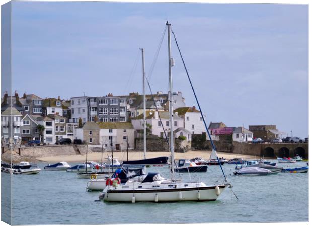 Stormy Morning at St Ives Harbour Canvas Print by Beryl Curran