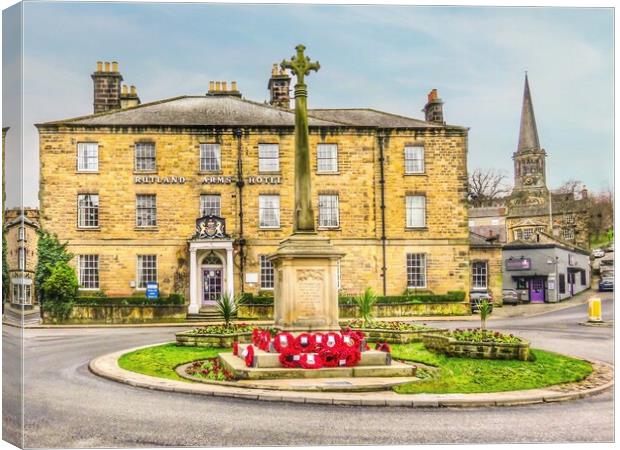 History and Remembrance at Rutland Arms in Bakewel Canvas Print by Beryl Curran