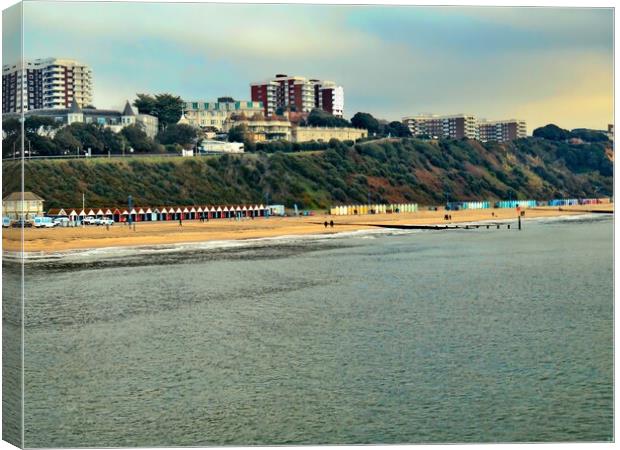 Bournemouth Beach Dorset  Canvas Print by Beryl Curran