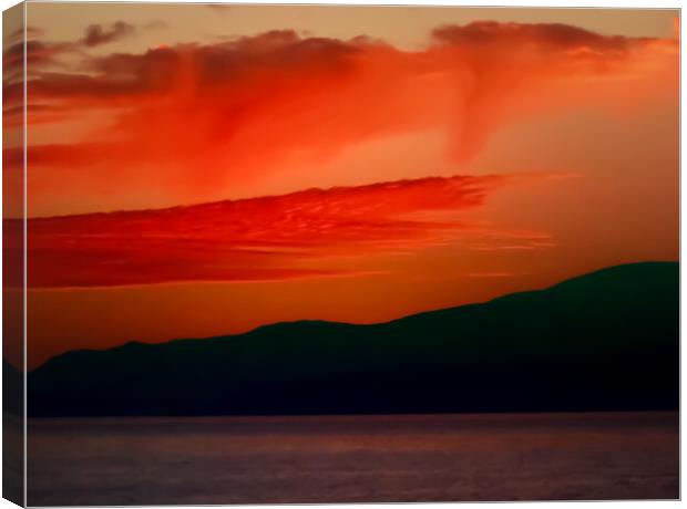 Glowing Cretan Sunset Canvas Print by Beryl Curran