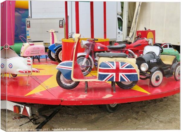 Union Jack Fun on Two Wheels Canvas Print by Beryl Curran