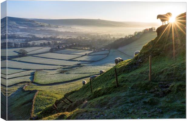 Hope Valley and Castleton Canvas Print by John Finney