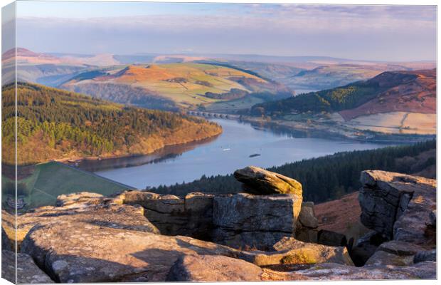 Bamford Edge morning Light Canvas Print by John Finney