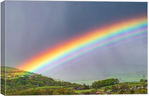 Derbyshire rainbow Canvas Print by John Finney