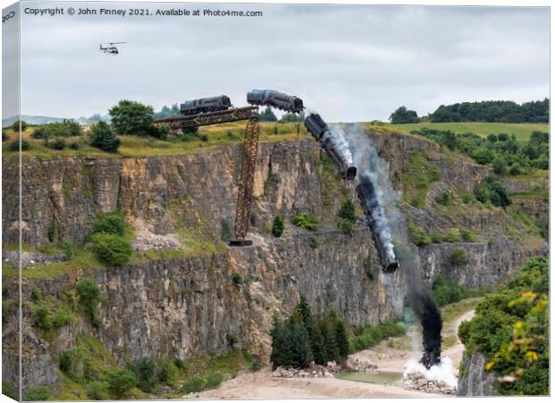 Mission: Impossible 7 locomotive train crash scene Canvas Print by John Finney