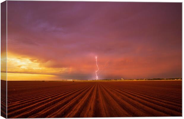 Vanishing Point Lightning Canvas Print by John Finney