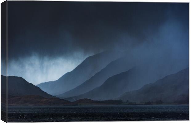 Storm layers. Ardgour mountains. Scottish Highland Canvas Print by John Finney