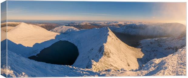 Striding Edge from Helvellyn. Lake District Canvas Print by John Finney