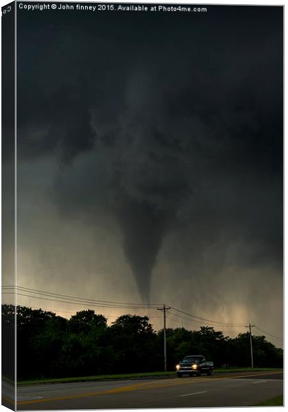 Tornado, Edmond, Oklahoma Canvas Print by John Finney