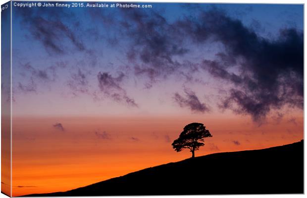 Dusk at the Roaches, Peak District. Canvas Print by John Finney