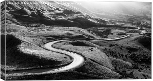 Edale Landscape, Black and White. Canvas Print by John Finney