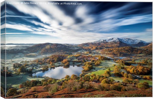 Loughrigg timeless. Lake District. Canvas Print by John Finney