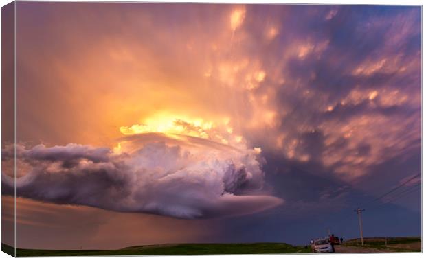Super-cell Sunset, South Dakota Canvas Print by John Finney