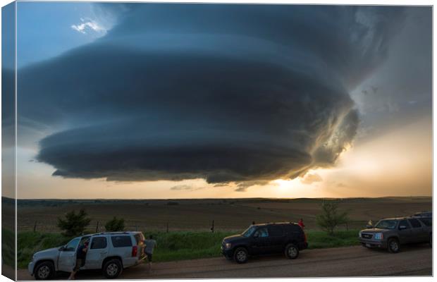 Mother ship sunset, Nebraska Canvas Print by John Finney