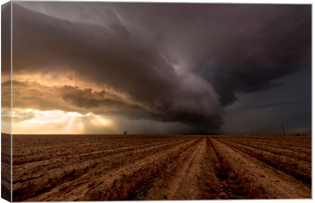 Texas Panhandle, storm clouds over Drought Canvas Print by John Finney