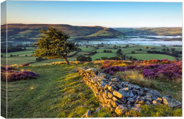 Peak District morning view, Hope valley. Canvas Print by John Finney