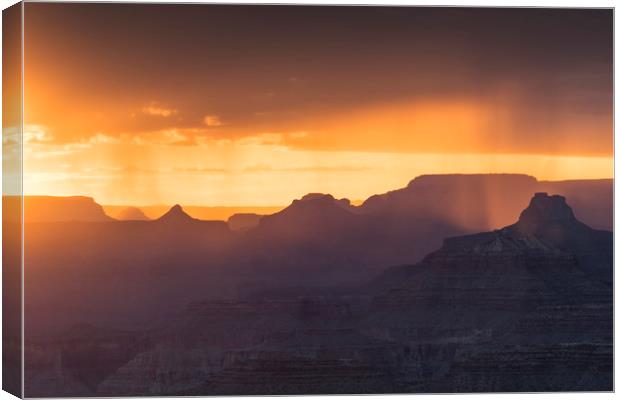 Grand Canyon monsoon sunset  Canvas Print by John Finney