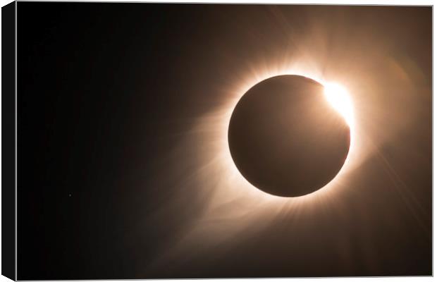Diamond Ring and the End of Totality Canvas Print by John Finney