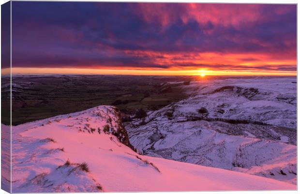 Peak District Winter sunrise Canvas Print by John Finney