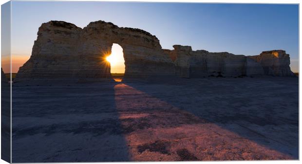 Monument Rocks sunset light Canvas Print by John Finney