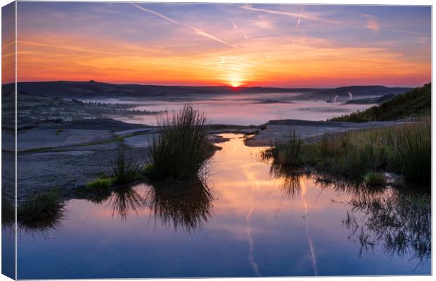 Broken Road sunrise, Castleton Canvas Print by John Finney