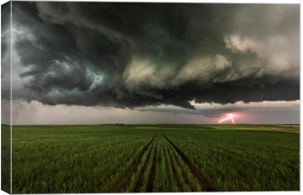 Criss-Cross lightning  Canvas Print by John Finney