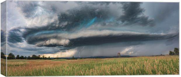 Devils Tower Supercell  Canvas Print by John Finney
