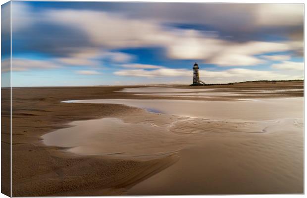 Point of Ayr Lighthouse, North wales Canvas Print by John Finney